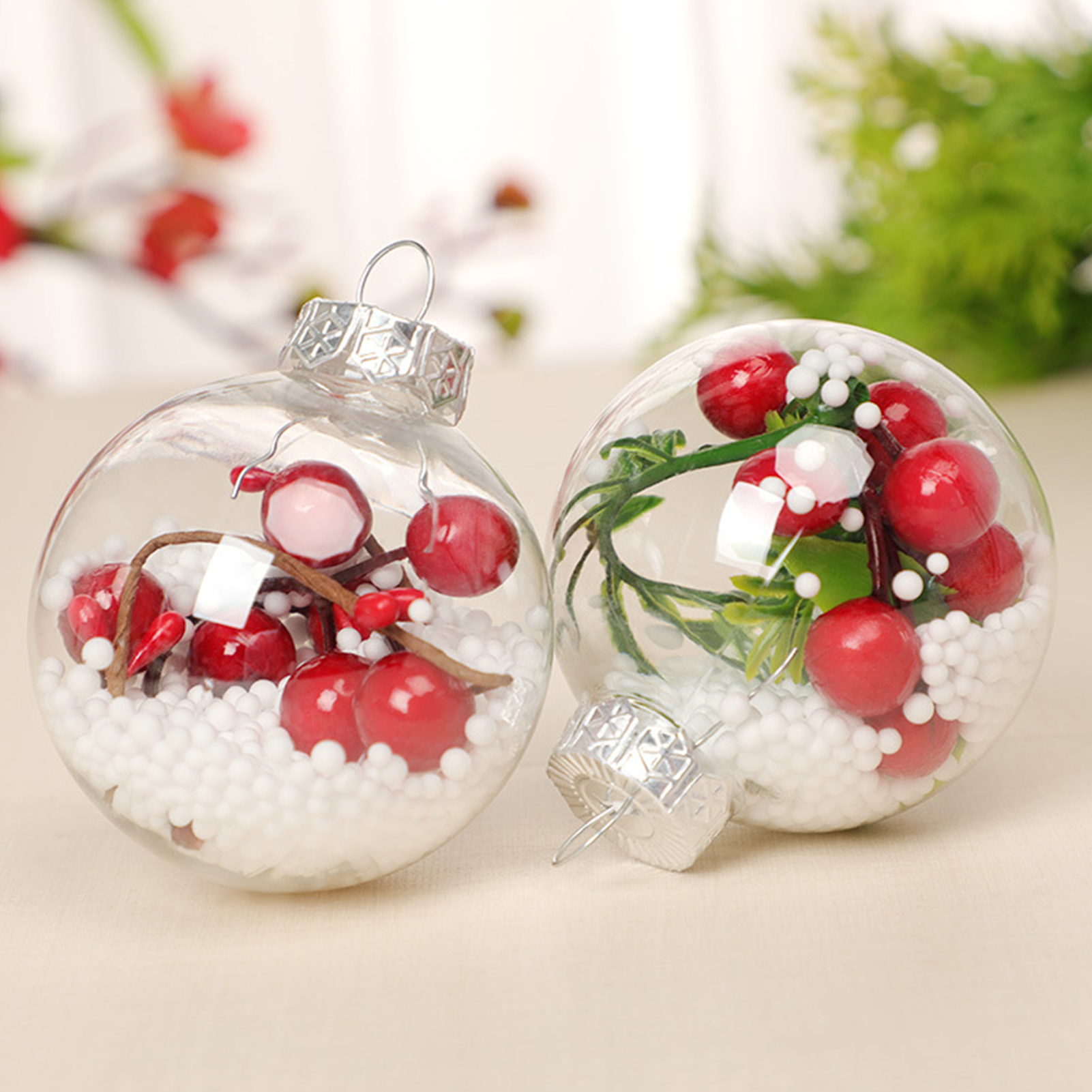 venicenight Plastic Ball Transparent Decorative DIY Decorations Smooth Surface Creative Christmas Clear Ball Home Decoration