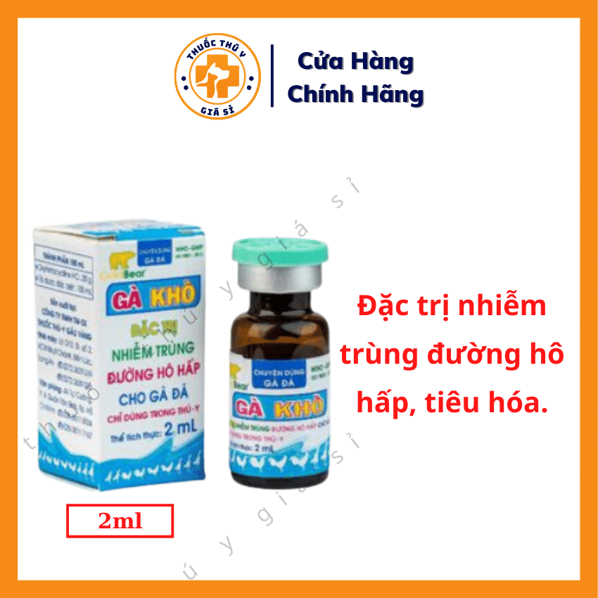 "Hoàn tiền đến 10%" GV Gà Khò 2ml - Dùng Cho Nhiễm Trùng Đường Hô Hấp Cho Gà Đá, Sưng Mặt, Nhiễm Trùng Đường Ruột- Thú Y Giá Sỉ