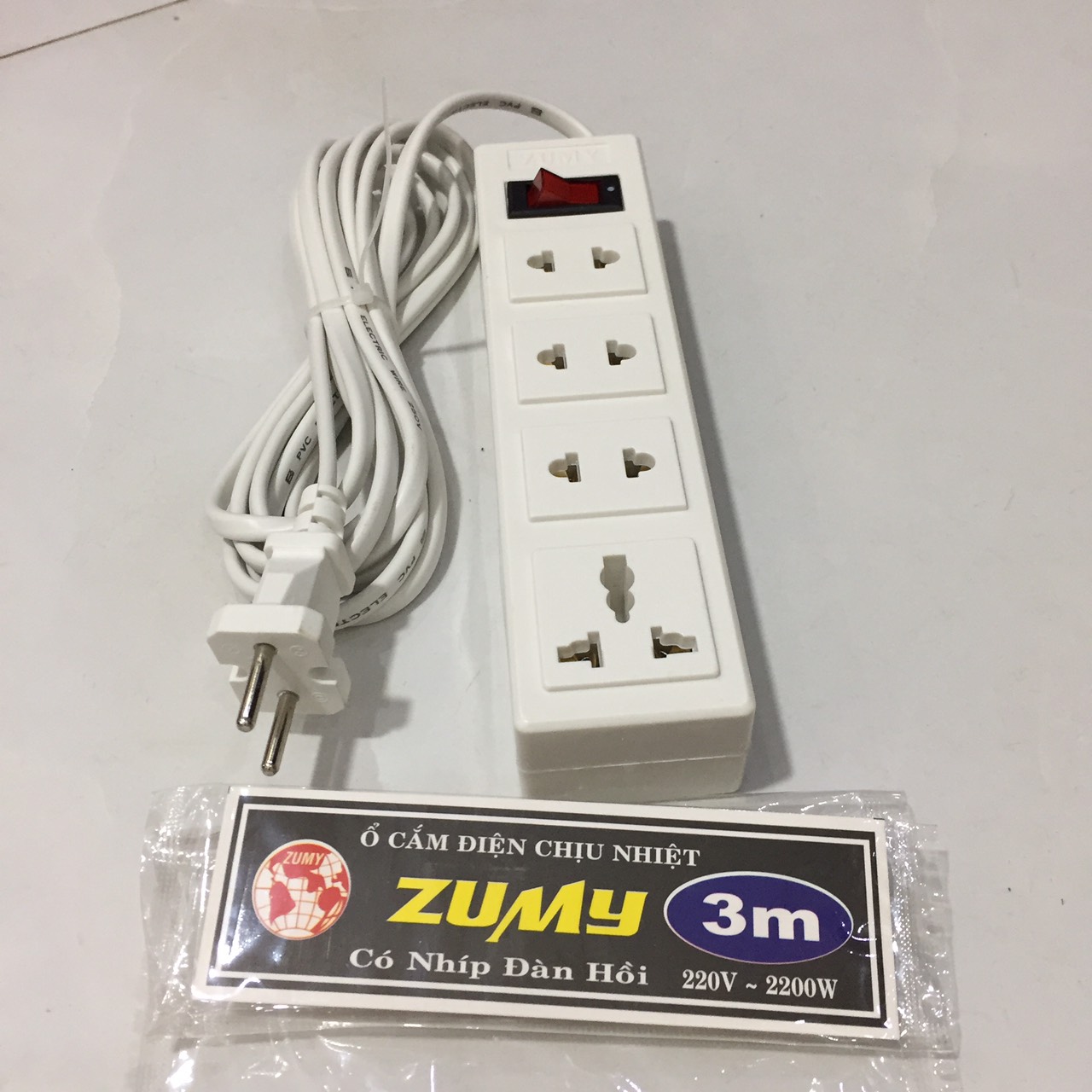 [LOẠI TỐT] 2200W - 220V có nhíp đàn hồi, tìm mua ổ cắm điện sử dụng cho mọi gia đình, Ổ cắm điện có công tắc dây dài 3 mét