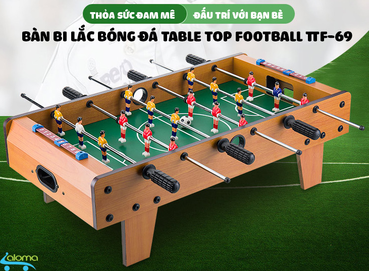 Đồ chơi bàn bi lắc bóng đá cỡ lớn Table Top Football TTF-69 bằng gỗ 70 40cm