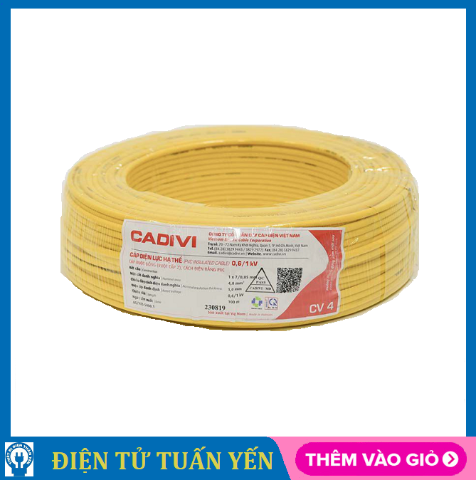 Dây điện đơn Cadivi 1.0 lõi đồng nguyên chất, vỏ bọc nhựa PVC cao cấp - Hàng chính hãng