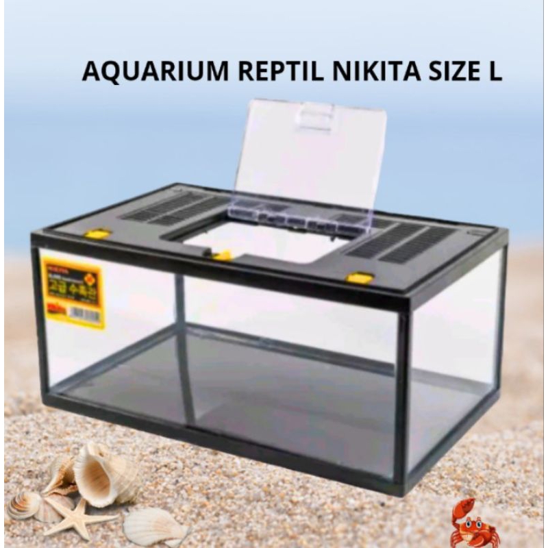 Tank Aquarium Kura,Hamster,Landak AQUARIUM REPTILE NIKITA STAR SIZE L + PACKING KAYU