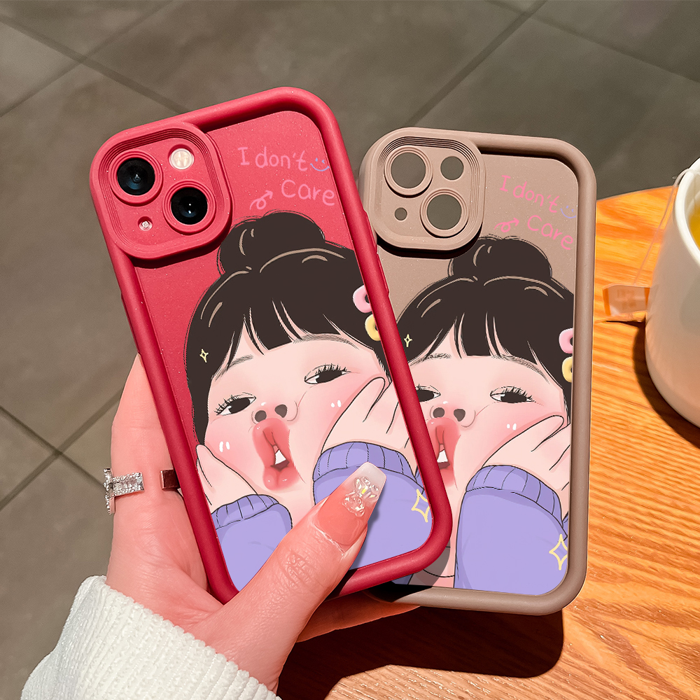 Hontinga for OPPO A3x 4G 5G A3 Pro Back Cover Cute Girl Pattern Ladder Soft Camera Protection Rubber Phone Case. 