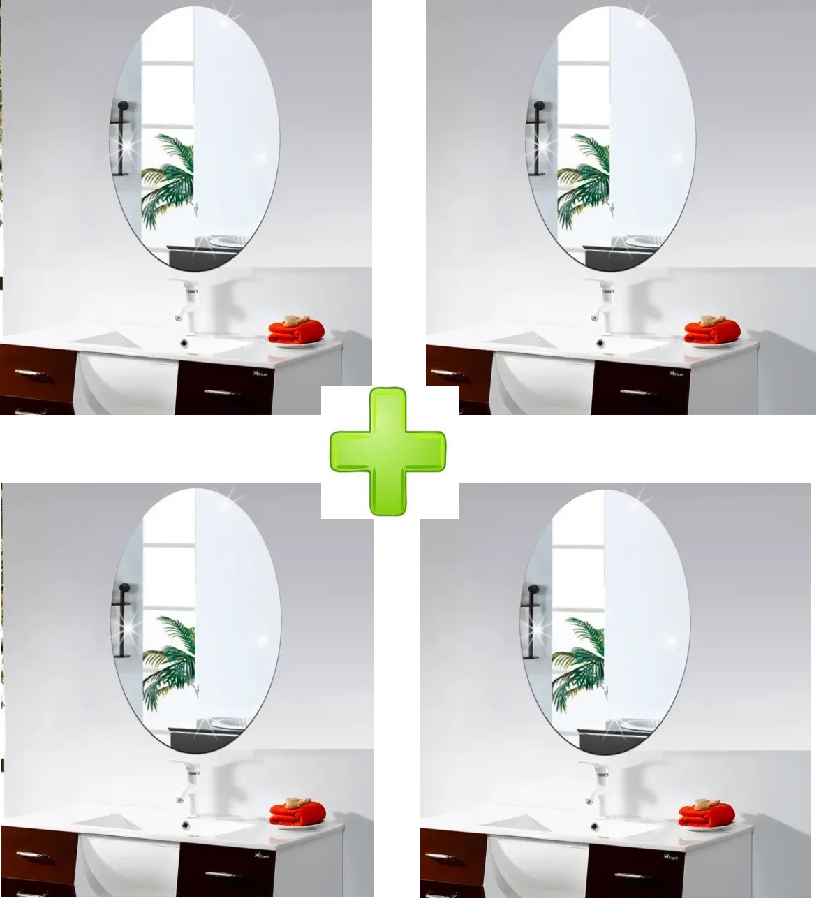 Mirror wall stickers, self-adhesive wall mirror stickers, flexible self- adhesive non-glass mirror stickers, oval-shaped mirror sheets ,Mirror For Decoration Best-04 | Daraz.pk