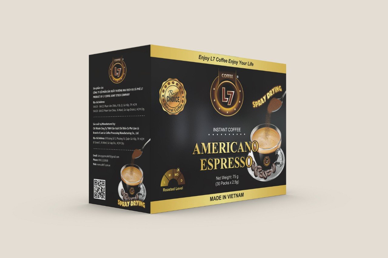 Cà phê hòa tan AMERICANO ESPRESSO – SẤY PHUN L7