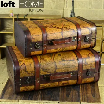 vintage world map suitcase