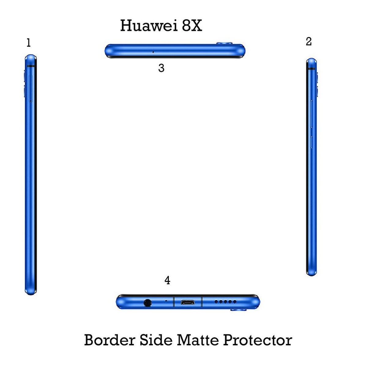 Honor 8X Complete All Sides Border Matte Protector For Honor 8x