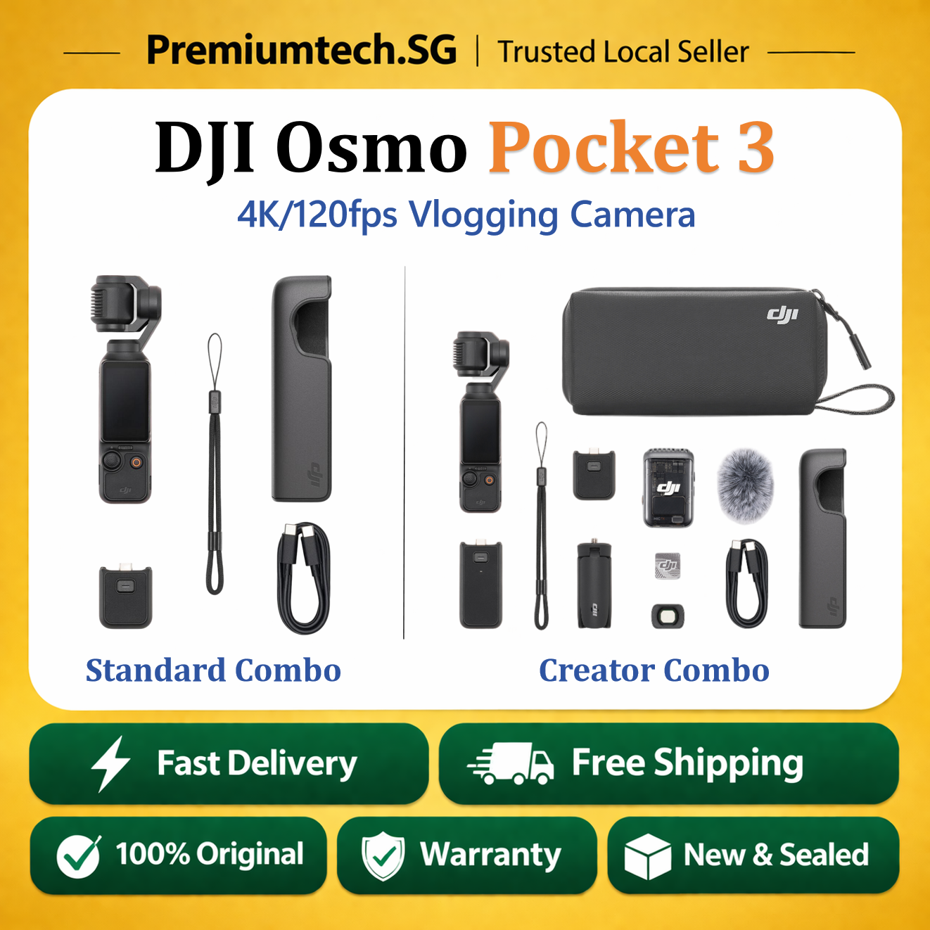 DJI Osmo Pocket 3 Vlogging Camera 4K 120fps with 3-Axis