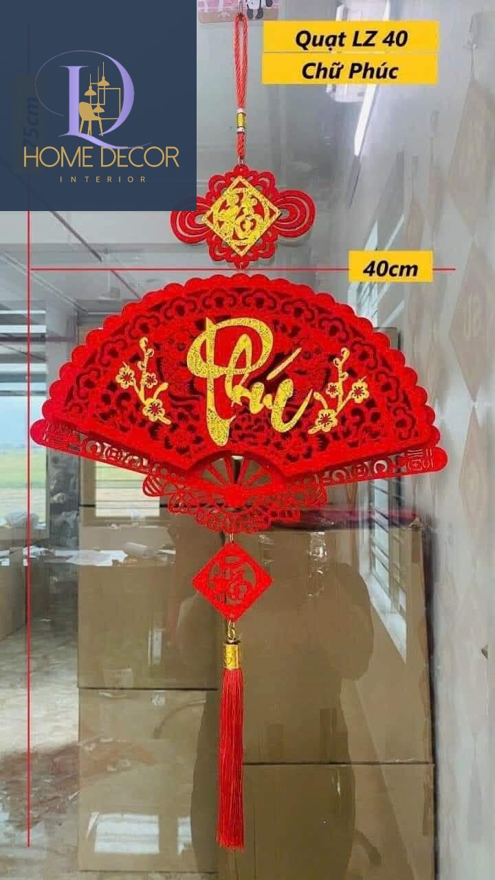 Quạt chữ Phúc Lộc Thọ trang trí Tết