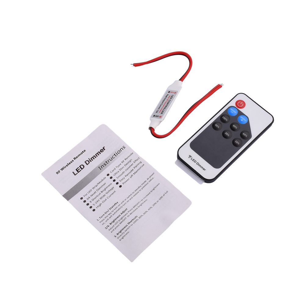 Shockley mini rf dimmer controller for led strip lights dc5v 12v 24v dimmer controller brightness & effect rf wireless remote led dimmer