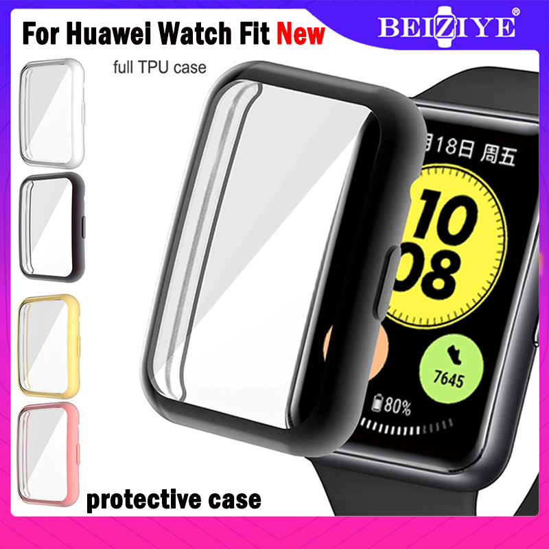 TPU Nắp bảo vệ mềm cho Huawei Watch Fit new Vỏ bảo vệ toàn màn hình Vỏ Bumper Mạ cho Huawei Watch Fit new thumbnail