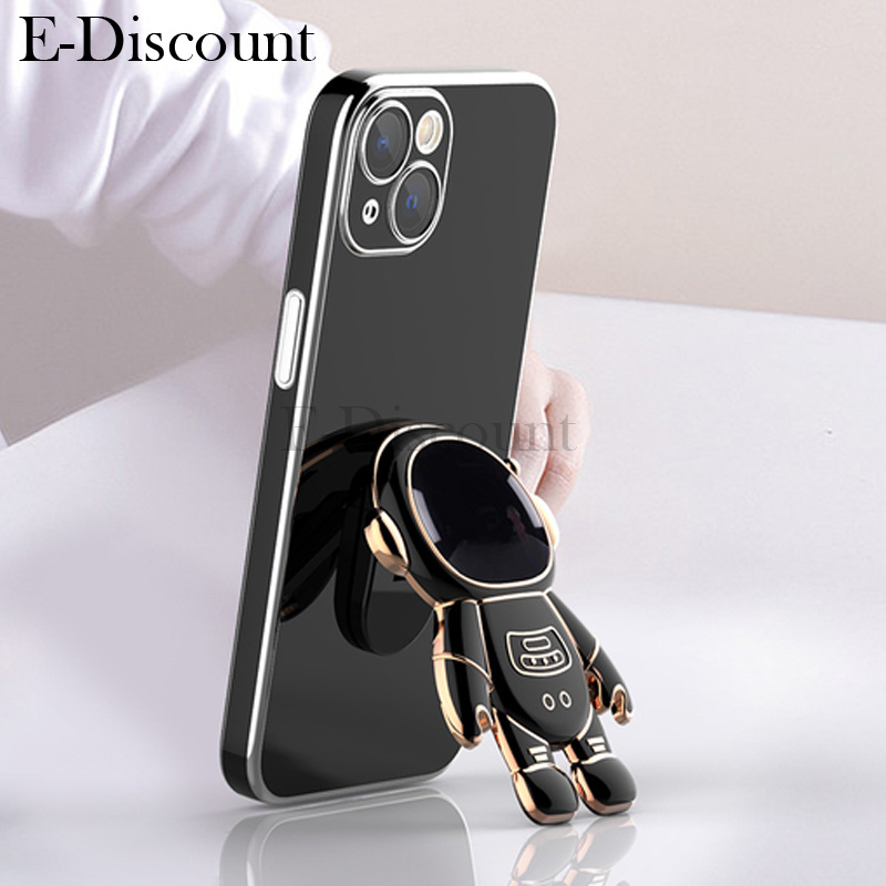 Cartoon Astronaut Stand Phone Case for ZTE Blade A35 A55 Smooth Dustproof Soft TPU Back Cover Design. 