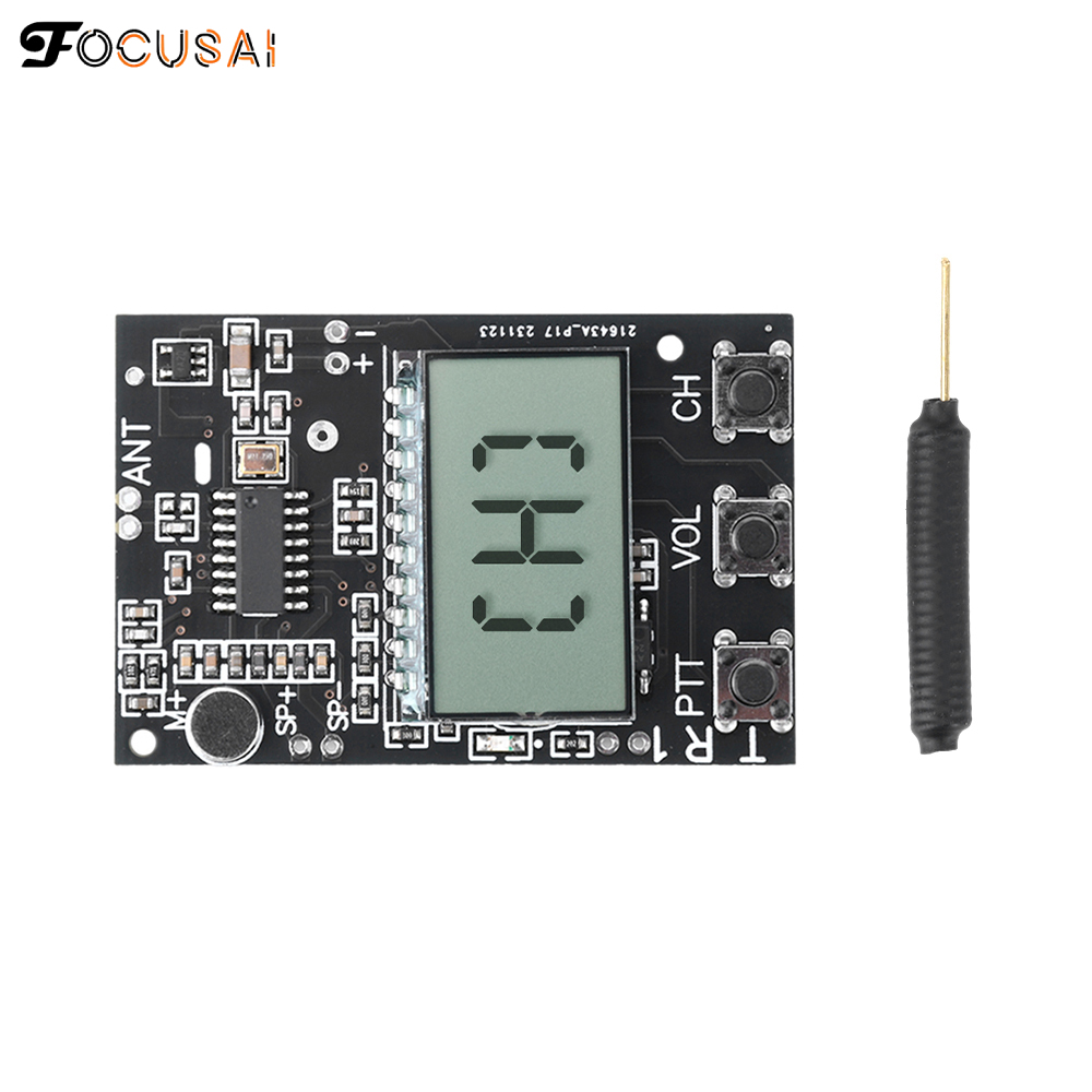 Focusai fm walkie talkie circuit board transceiver all-in-one module fm transmitter receiver module 7 frequency 27-480mhz dc3.3-6v