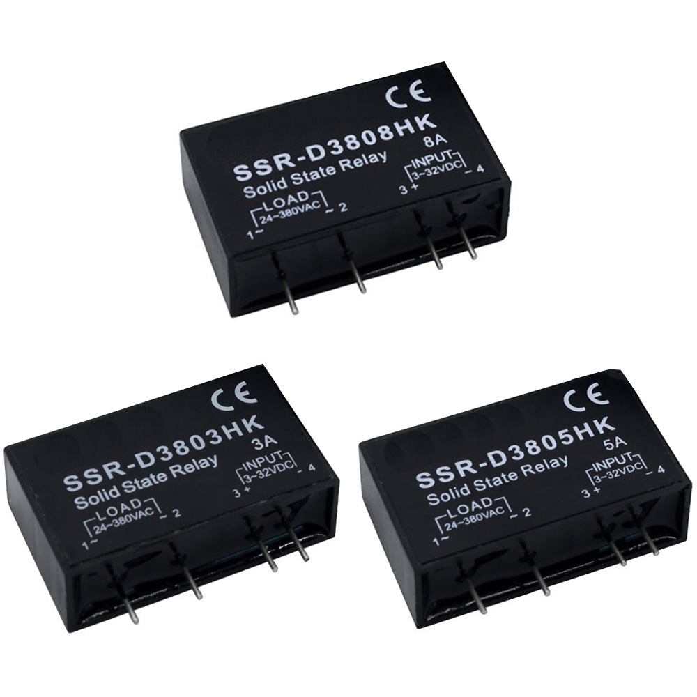 SSR một pha nhỏ Rơ Le bán dẫn PCB SSR-D3803HK d3805hk d3808hk cho pins 3A 5A 8A DC-AC Rơ Le bán dẫn