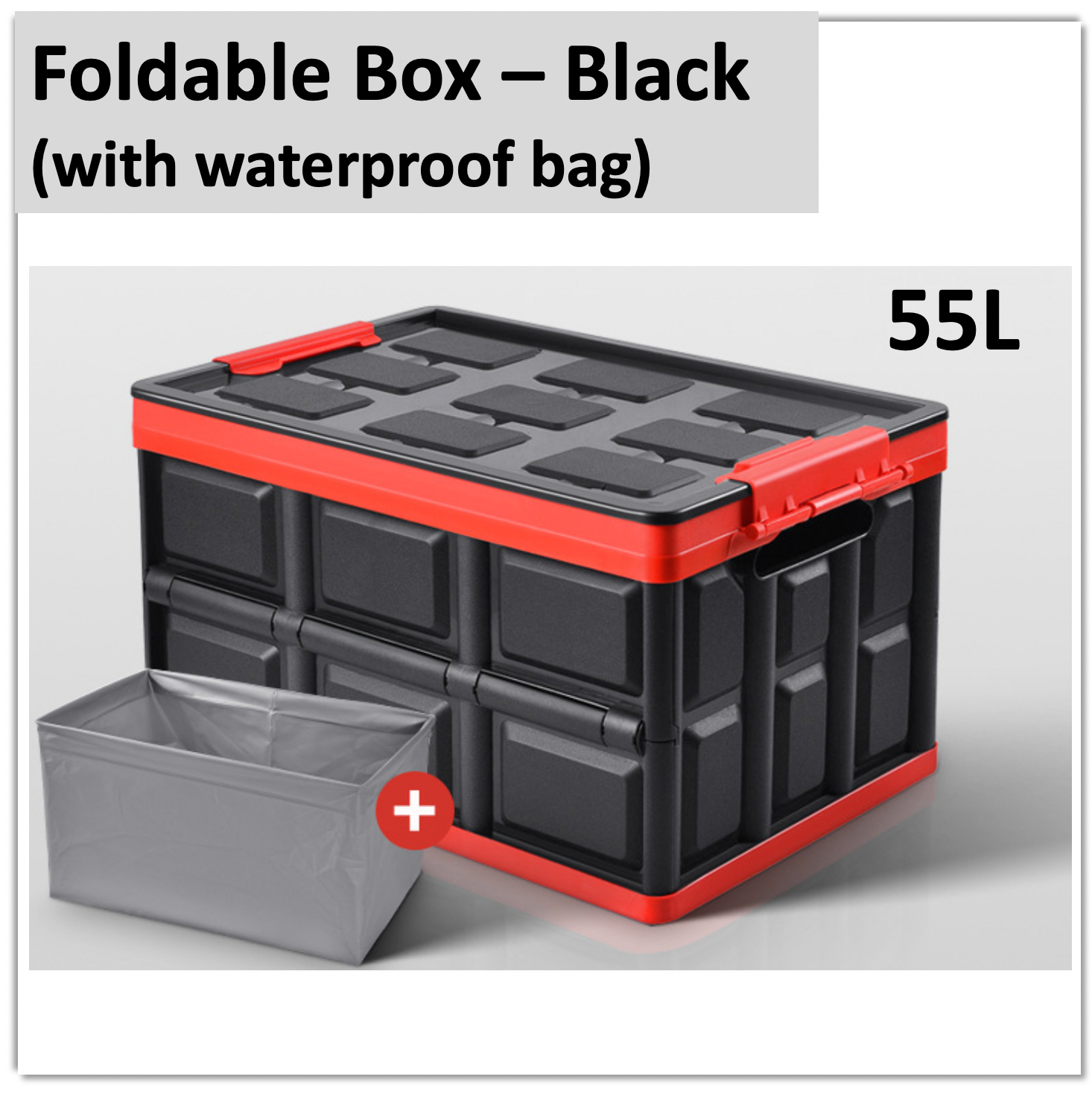 55L】Foldable Plastic Boxes Toy Storage Bins Collapsible Storage Box Car  Boot Organizer Container with Lids Waterproof Bag Large Storage Totes