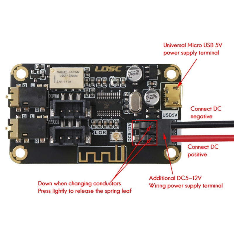 LQSC Bluetooth Decoder Board for AUX Input Diy Modified Speaker Audio MP3 Stereo Audio Receiver Module