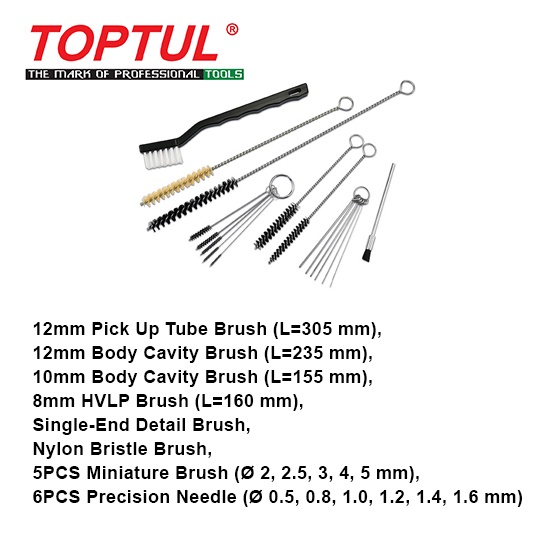 17PCS Spray Gun Cleaning Set - TOPTUL The Mark of Professional Tools