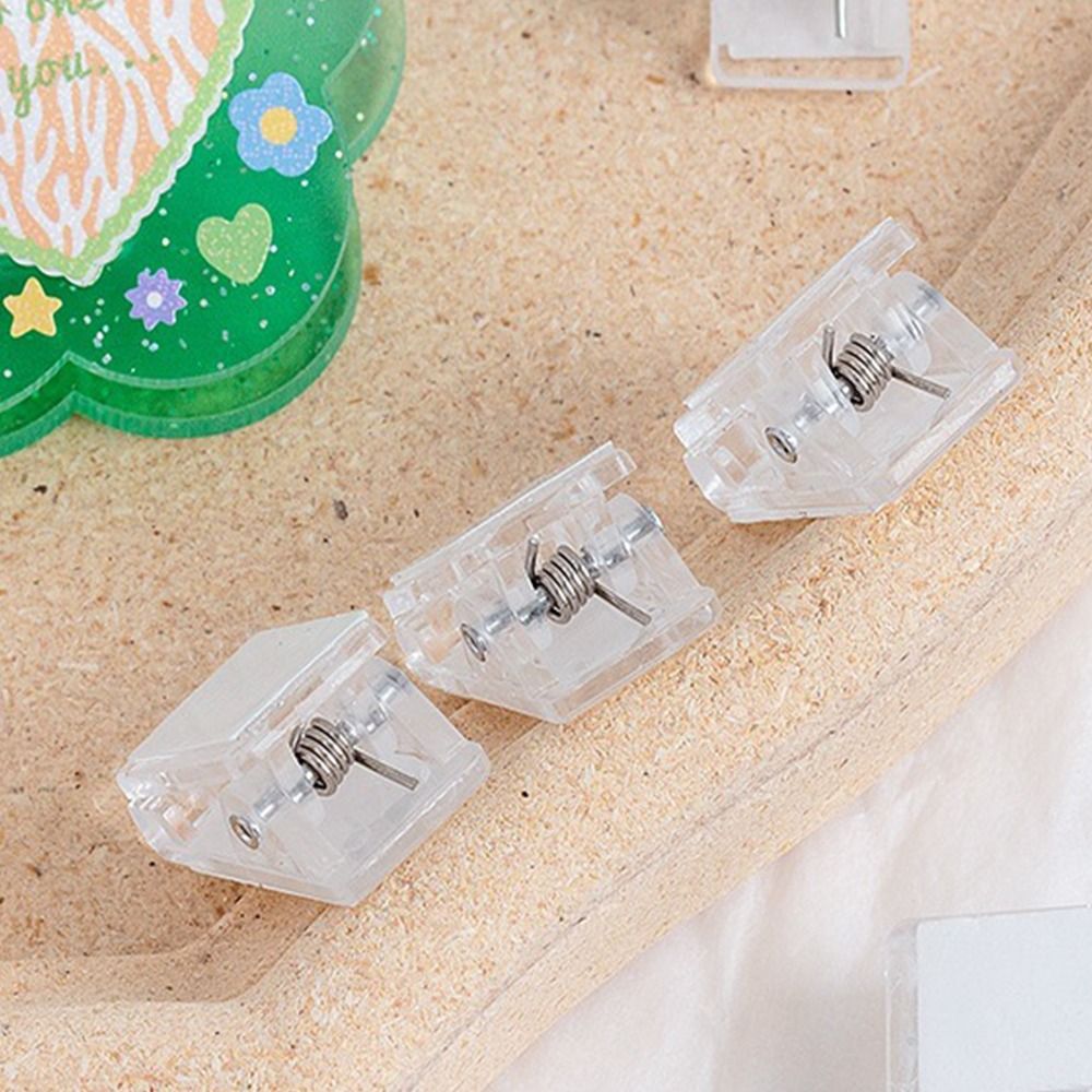 MMLUCK DIY Creative Office Accessories Paper Folder Binder Transparent Scrapbooking Binding Clips File Holder Clips Memo Clips Paper Fixed Clips