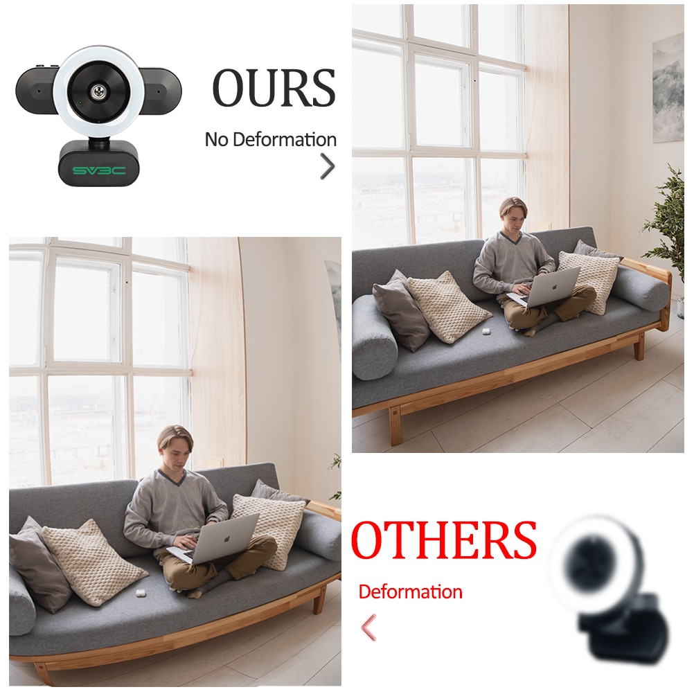 2K Webcam With Microphone For PC, 4MP USB Light Computer Camera, Web CAM For Call Conference Zoom Skype Youtube Laptop Essory