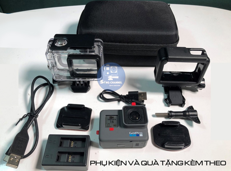 Máy quay GoPro HERO 6 4K 60P Black edition màn hình cảm ứng tặng thẻ nhớ 32GB, Tặng phụ kiện 50 món