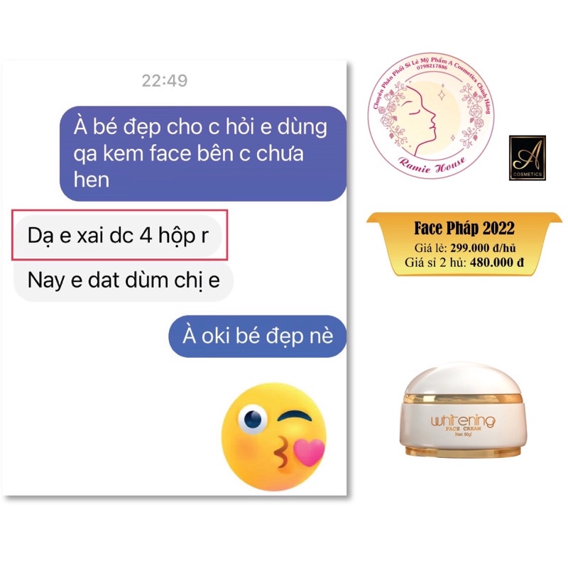 Kem face pháp Mềm acosmetics, dưỡng trắng da mặt