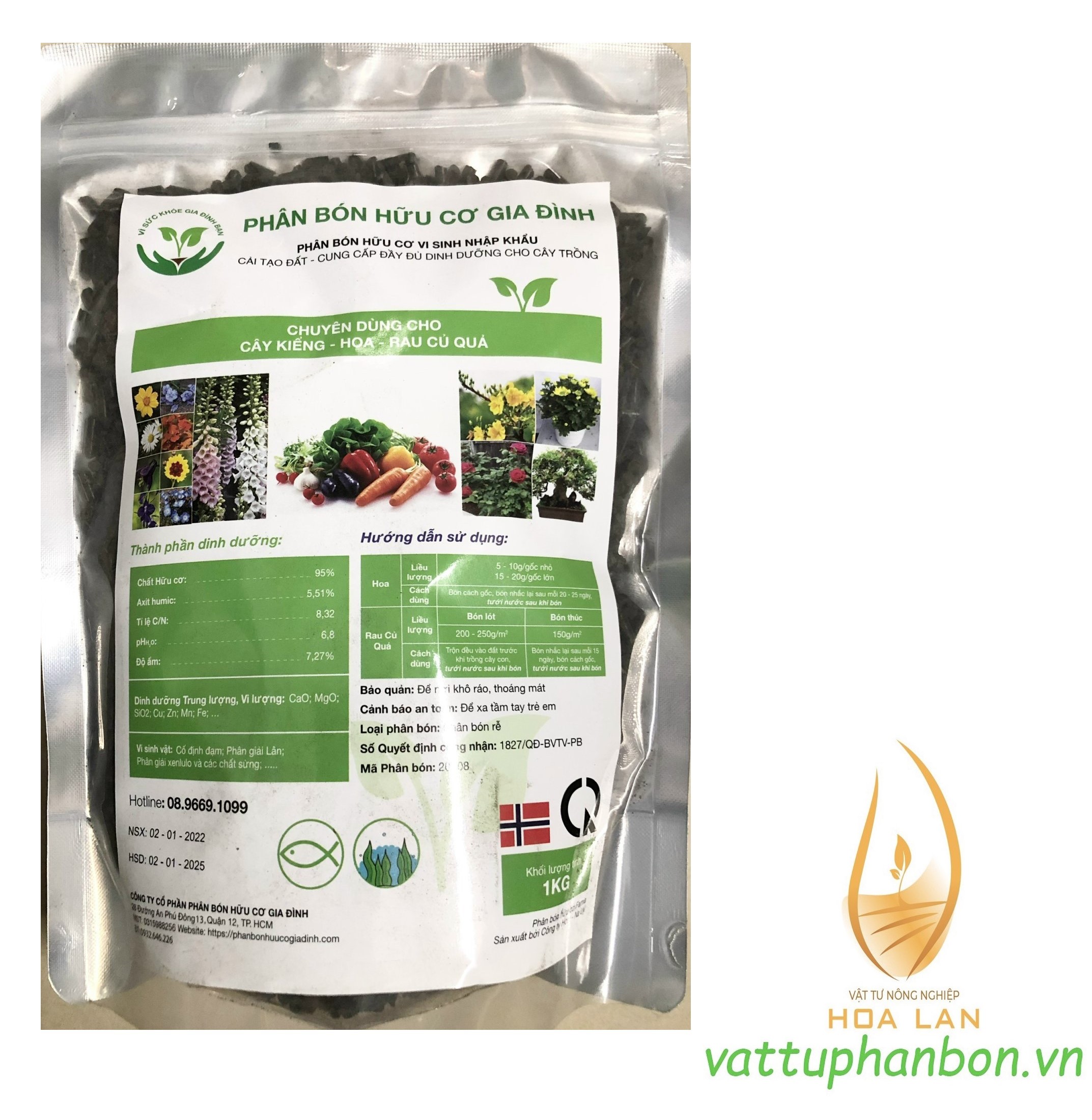Phân bón hữu cơ vi sinh - cá hồi - #456a# 1kg