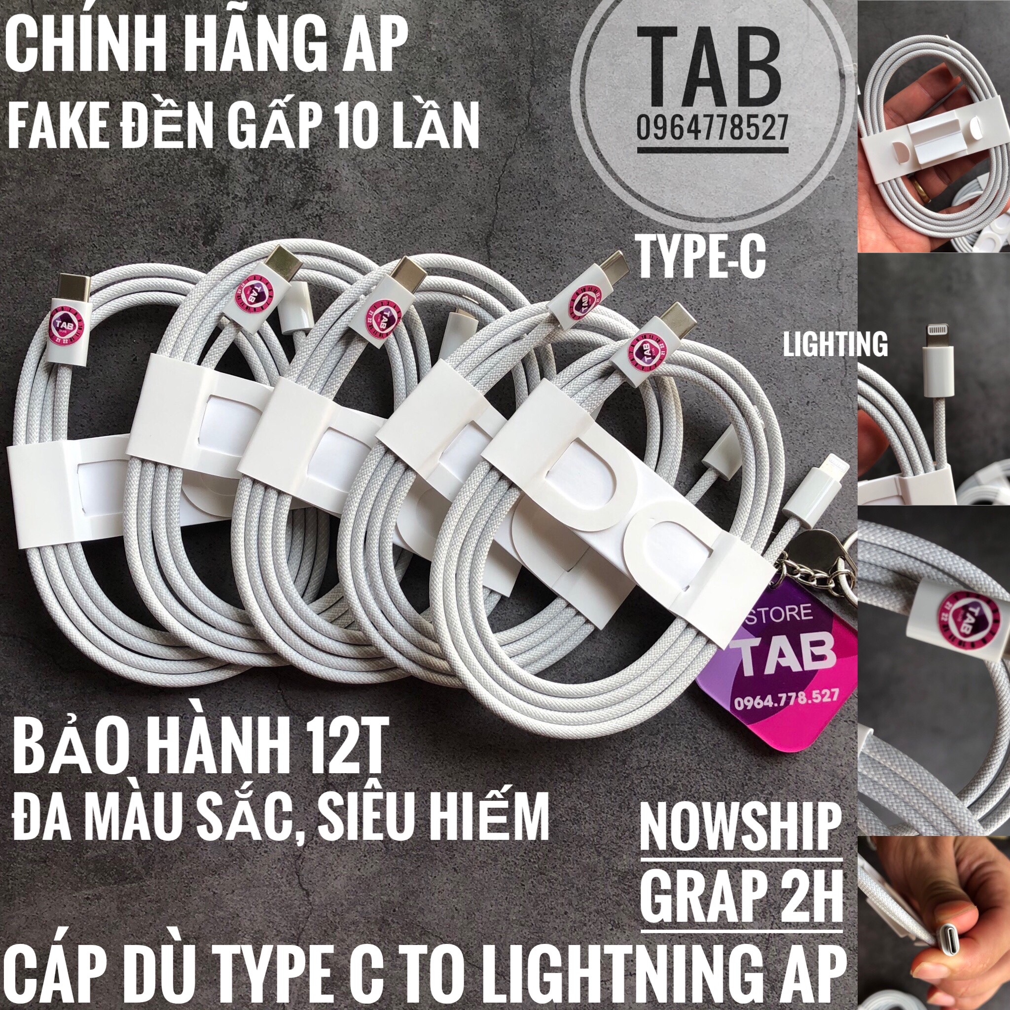 Cáp Dù Type C to Lighting IMac 2021 -Bảo Hành 12T