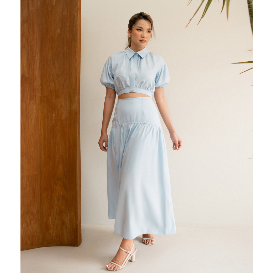 Des Fleurs - Áo Beverly Button-up Cropped top
