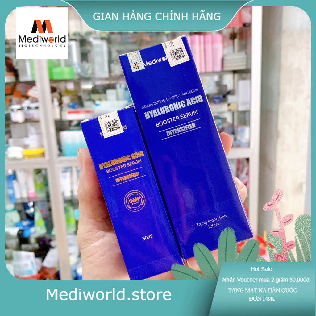 Serum ha cấp ẩm căng bóng da hyaluronic acid booster 100ml - mediworld
