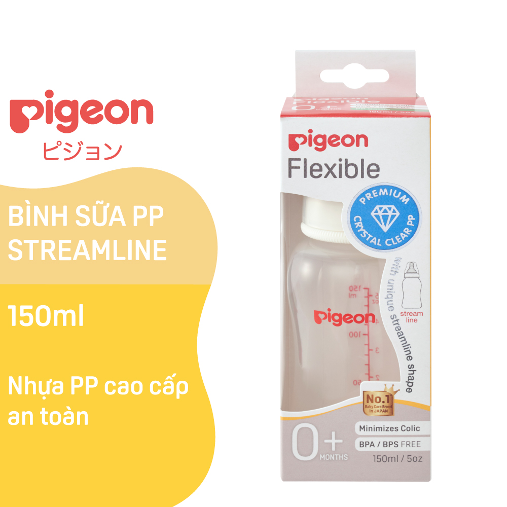 Bình sữa cổ hẹp PP Streamline 150ml Pigeon (S)