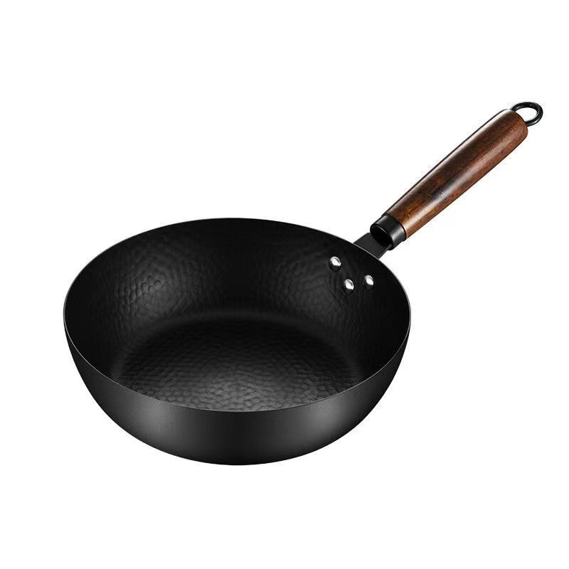Iron Pot, Forged and Stir Fried Pot, Household Non stick Iron Pot, Uncoated Electromagnetic Stove, Gas Flat Bottom Pot, Universal