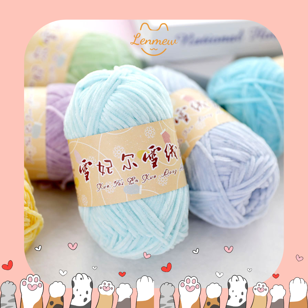 Len Nhung 2mm (Cuộn 40G) Chuyên Dùng Móc Thú Bông