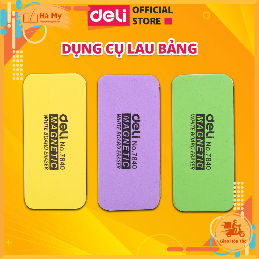 Dụng Cụ Lau Bảng Deli - Lau Bảng Nam Châm Cho Bảng Trắng - Đồ Dùng Học Tập E7840
