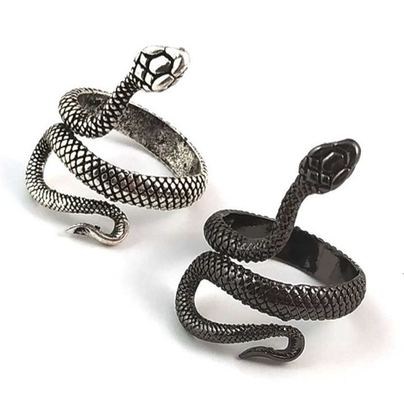 soumake men python ring retro opening adjustable... Stereoscopic Retro Punk Snake Ring Party Snake Opening Adjustable Ring ...