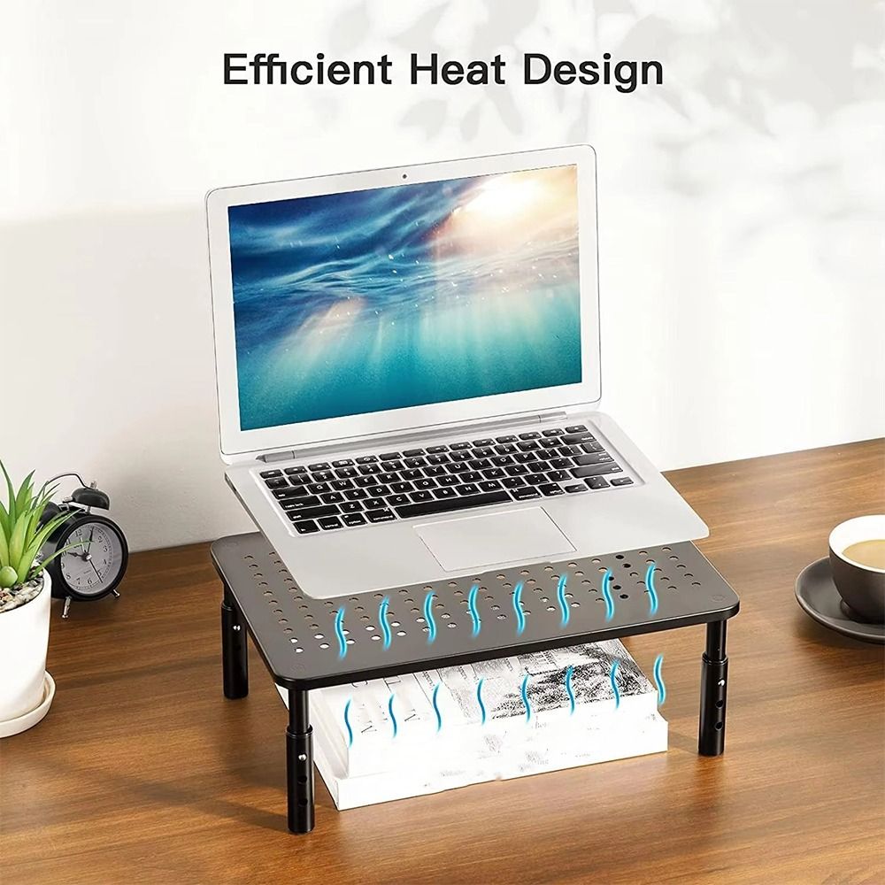 Adjustable Desktop Rack Storage Rack 3 Height Adjustable Computer Monitor Stand Metal Portable ...