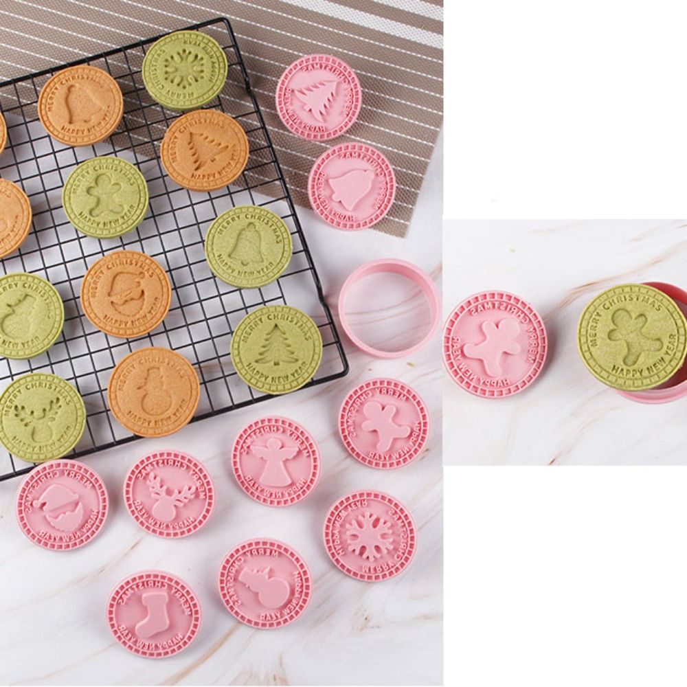 9Pcs%20Cookie%20Tools%203D%20Christmas%20Cookie%20Cutters%20Plastic%20Pink%20Biscuit%20Mold%20Santa%20Snowman%20Bell%20Elk%20Pattern%20Cookie%20DIY%20-%20Image%208