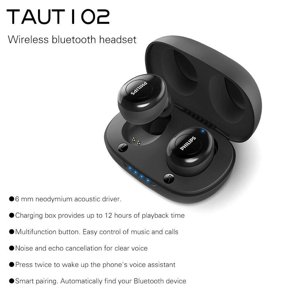 PHILIPS TAUT102 TRUE WIRELESS BLUETOOTH EARPHONES / EARBUDS, 1 YEAR  WARRANTY | Lazada Singapore