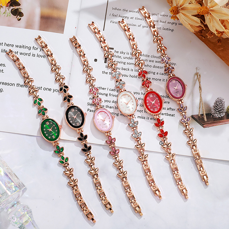 【Factory Store】New Full Diamond Luxury Women's Round Small Dial Fashion and Elegant Diamond-Embedded Bracelet Watch