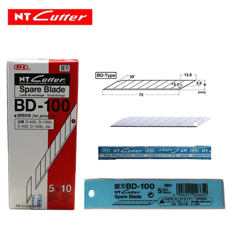 Tép 5 lưỡi dao NT Cutter BD-100 chính hãng