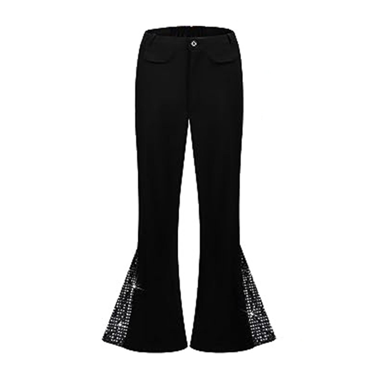 70's Le Gambi Shiny Black Vintage Disco Pants High Waist Straight Leg  Grease Dance -  Denmark