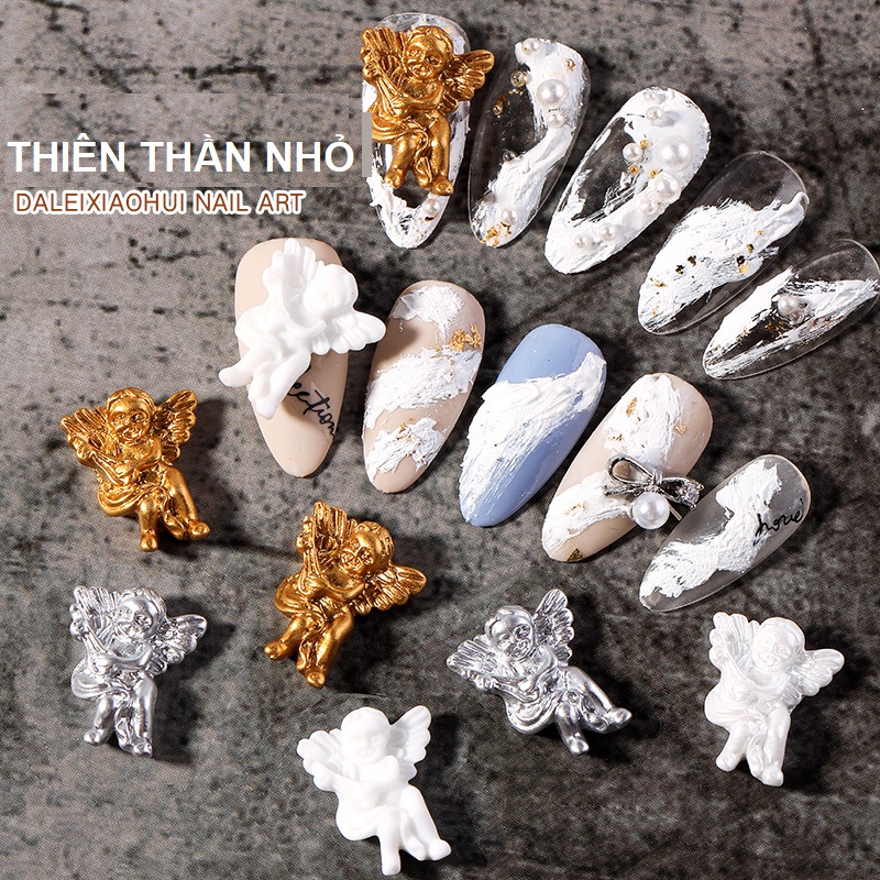 Phụ Kiện Charm Thiên Thần Châu Âu Đính Móng