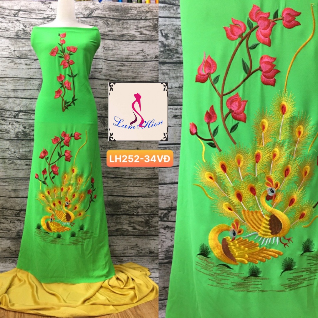 Vải may áo dài bông thêu LH252