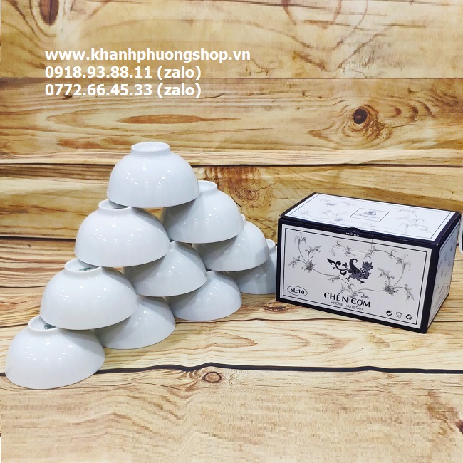 chén cơm sứ trắng Minh Long - chén cơm sứ Minh Long