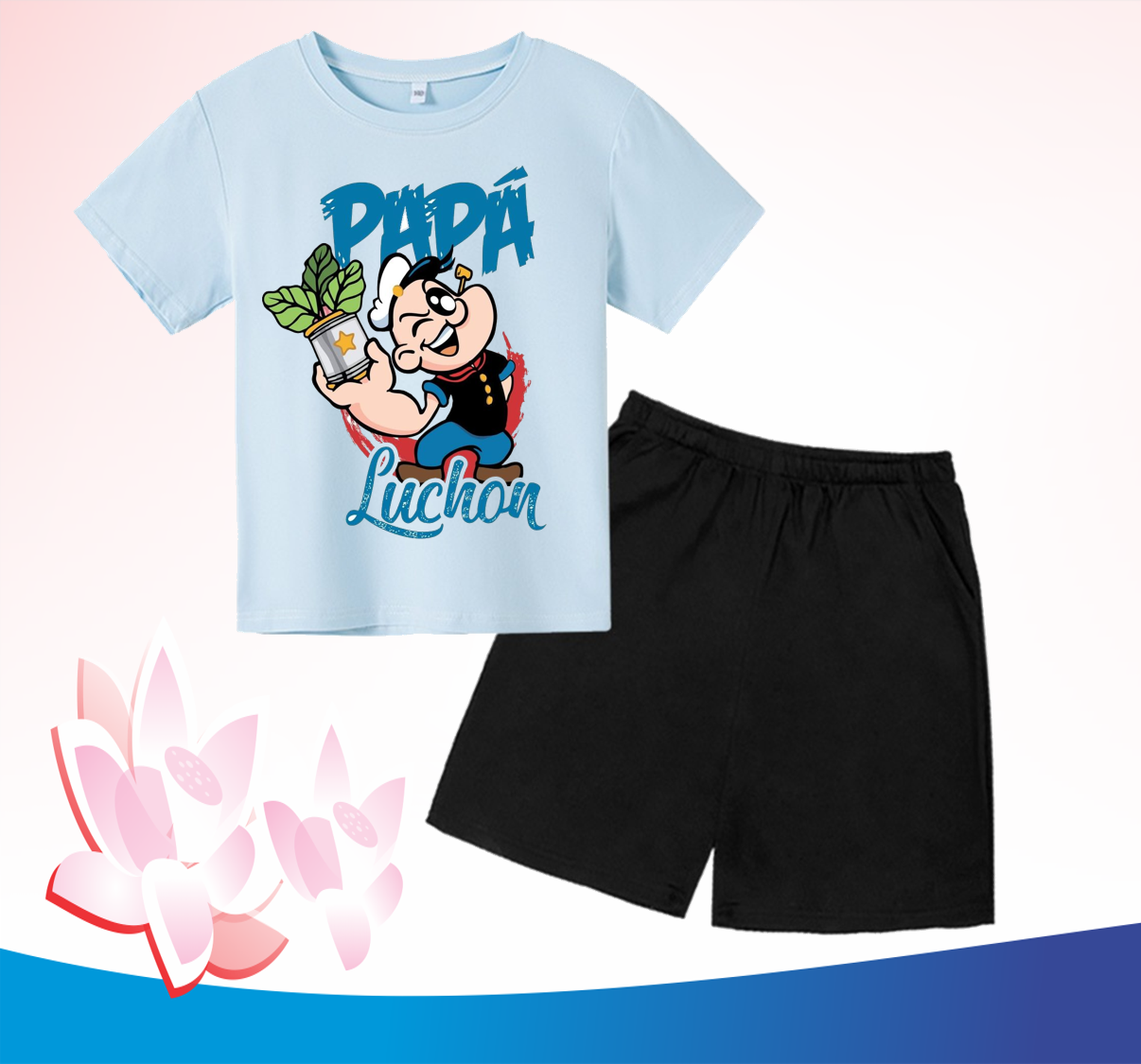 Bộ đồ thun bé trai, gái thủy thủ popey. 100% cotton mịn mát