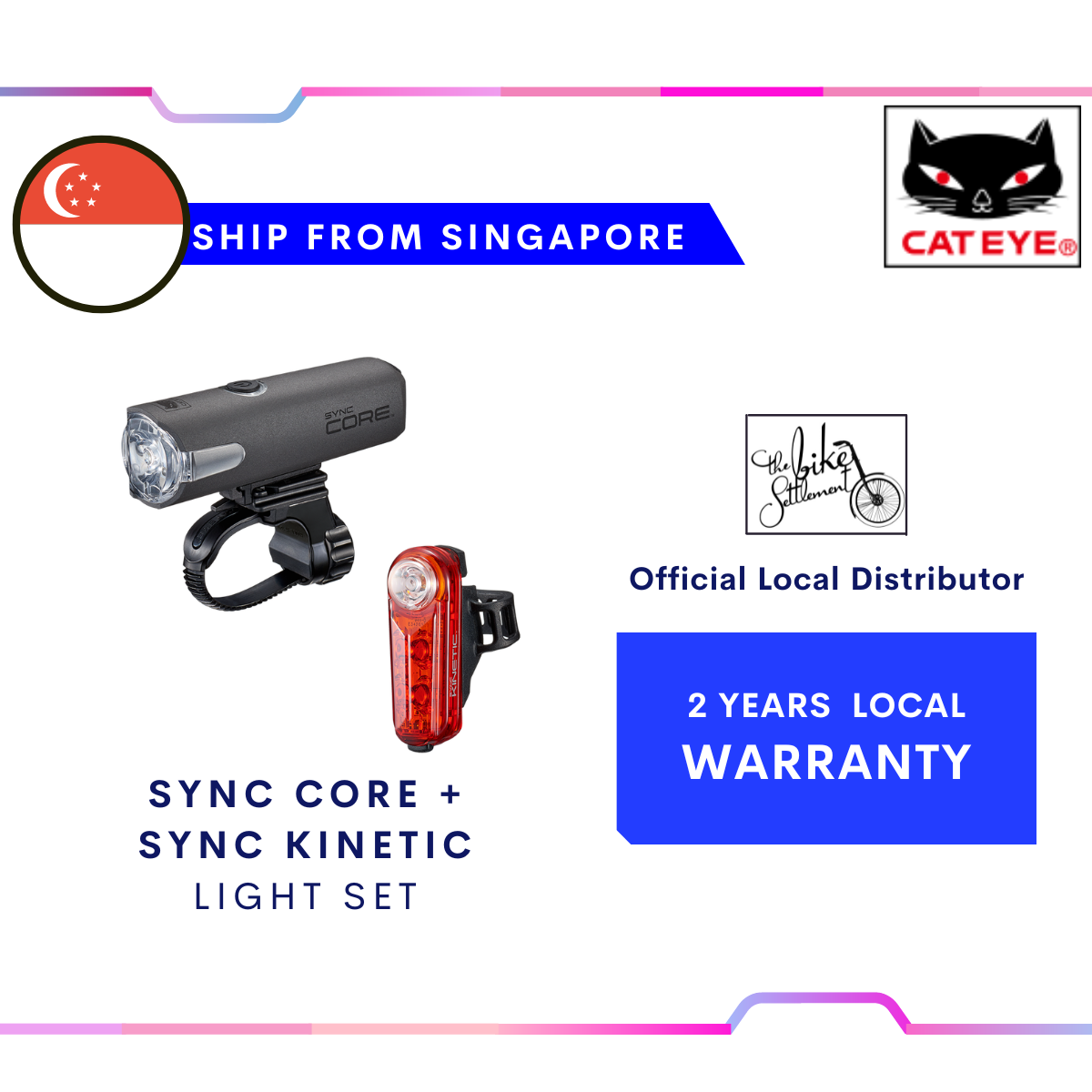 Cateye sync core and kinetic 2024 light set