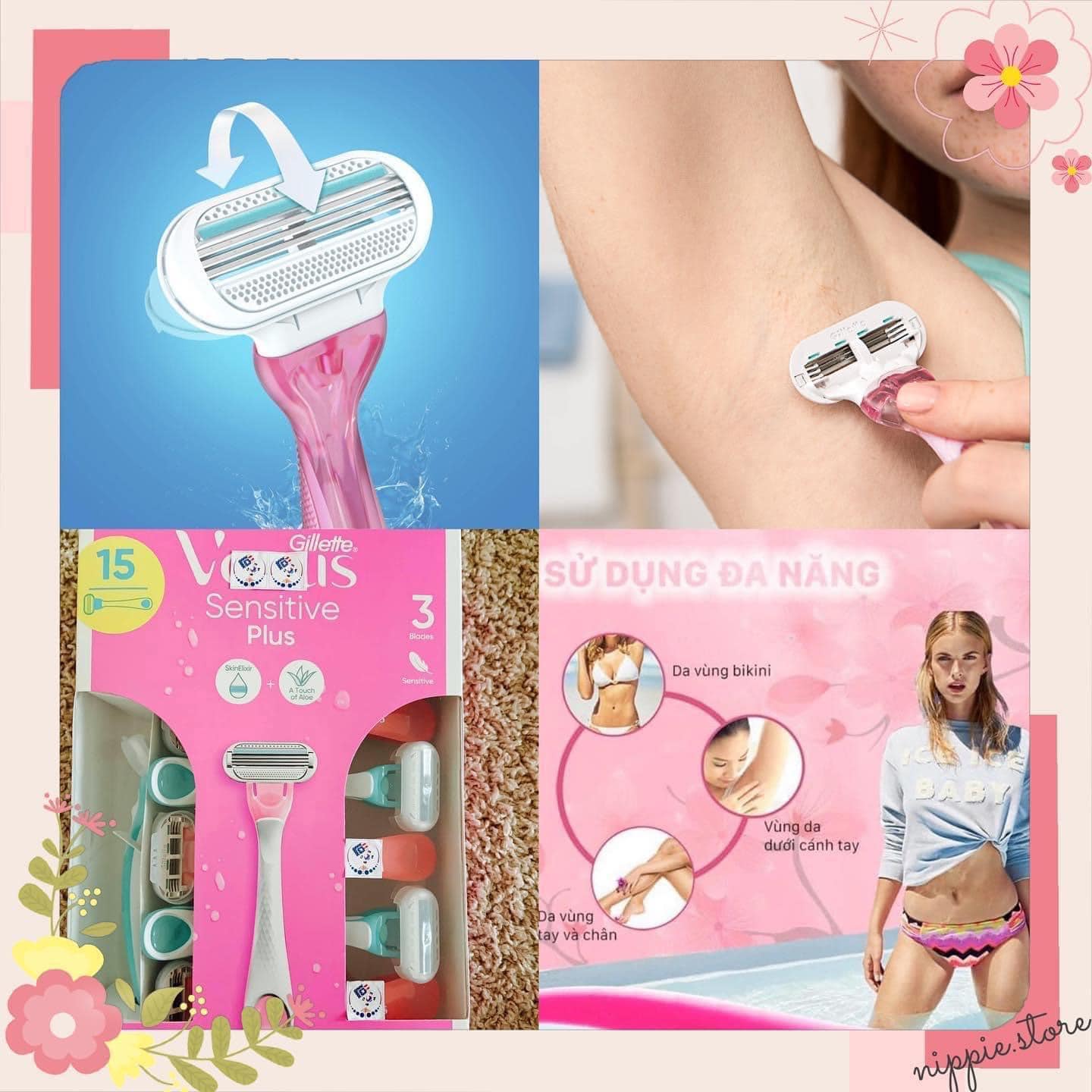 Dao Cạo Nữ Gillette Venus Sensitive Plus 3 lưỡi