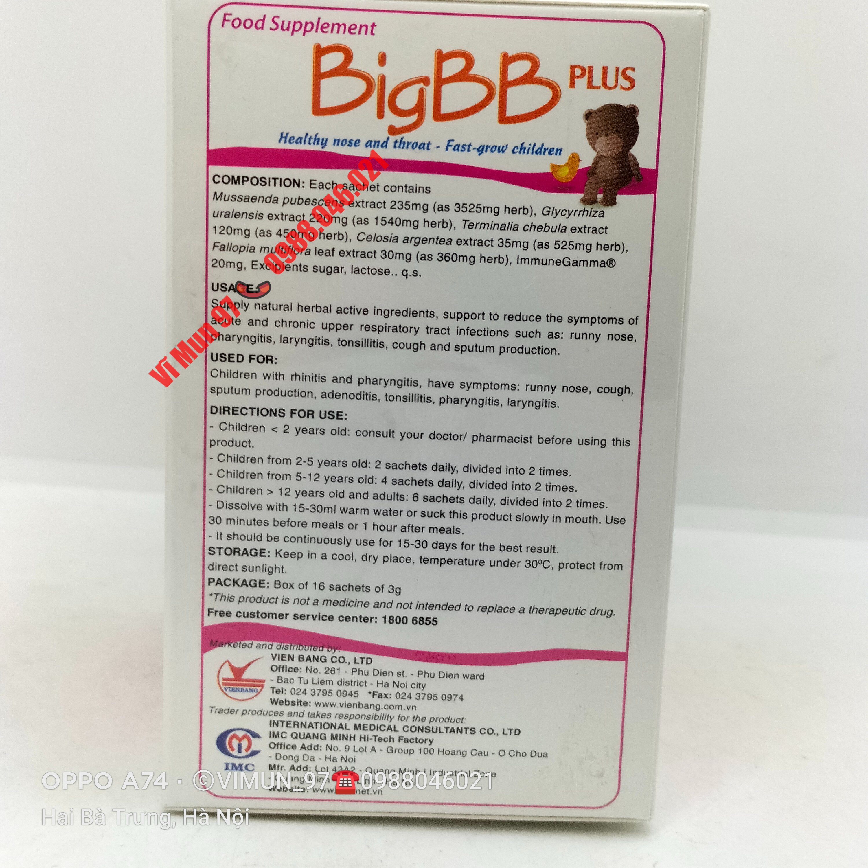 Cốm BigBB Plus -  hết ho đàm, sổ mũi, viêm họng an toàn cho bé