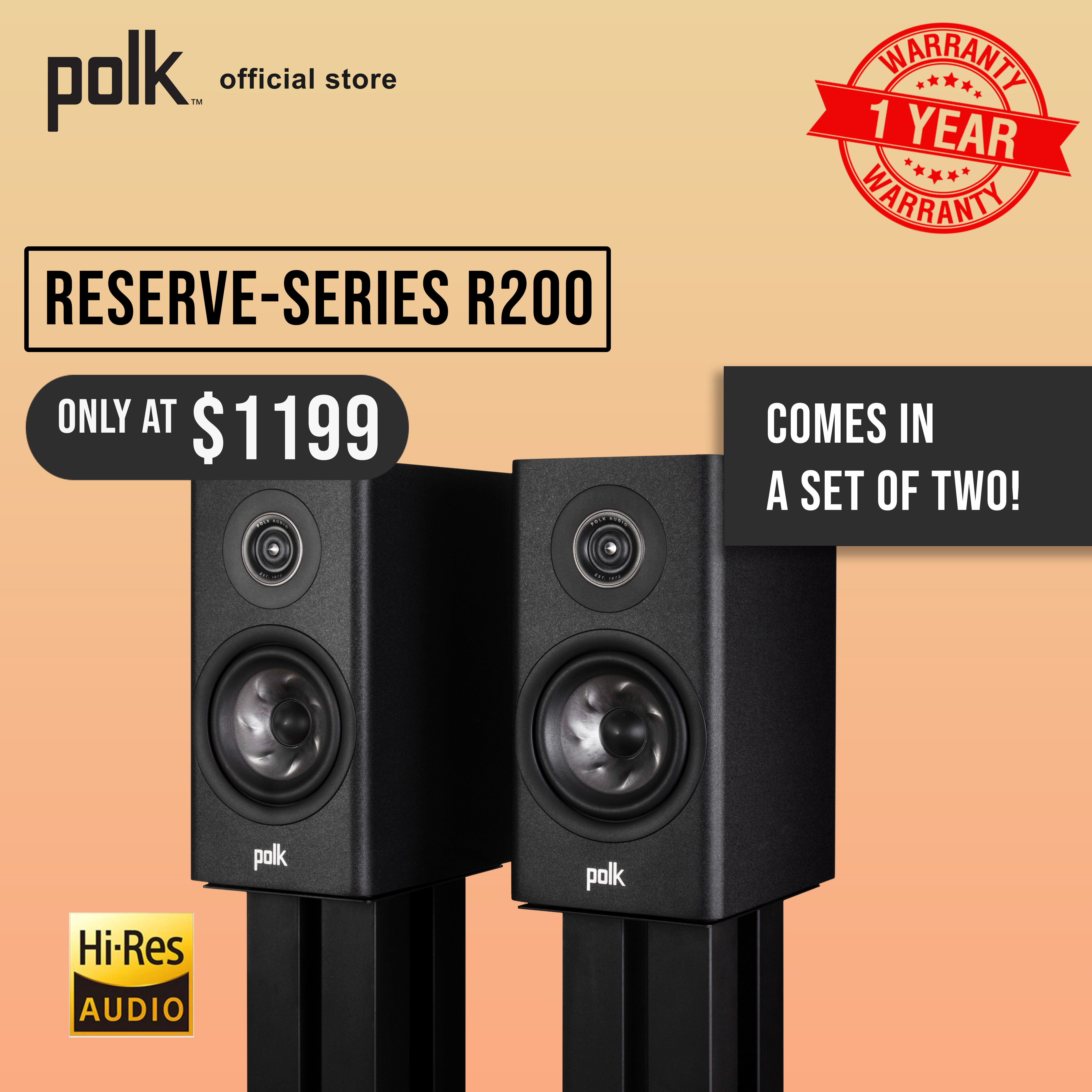 Polk Audio Home Theater Bookshelf Speaker R200 Lazada Singapore