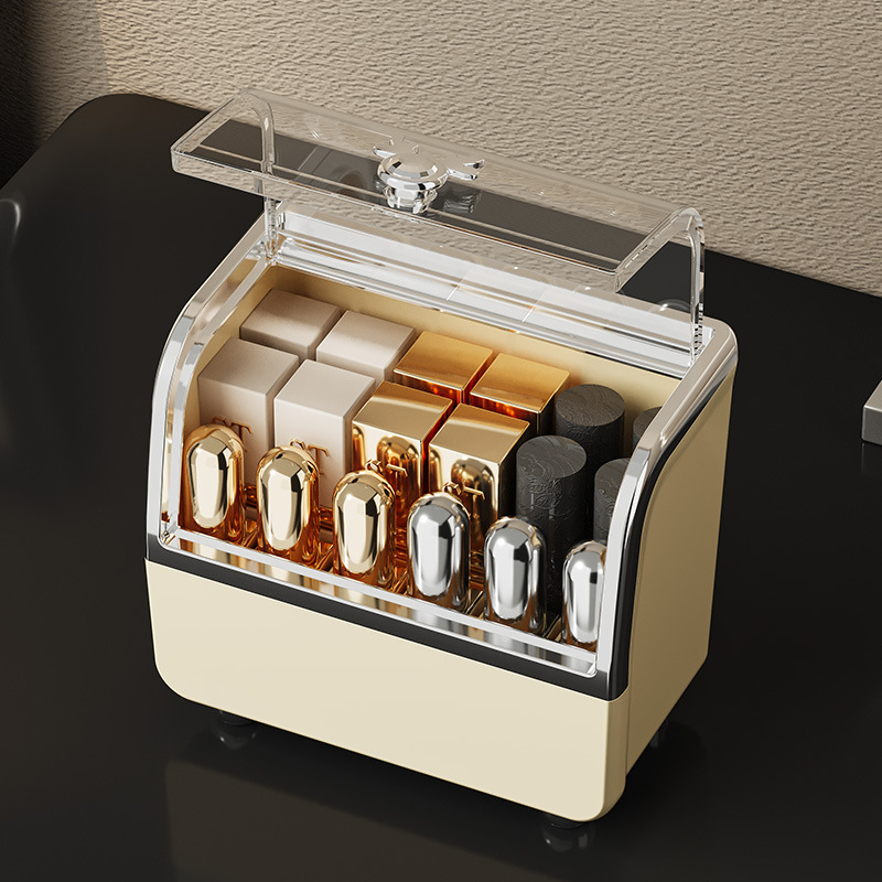 Cosmetics storage box transparent dust-proof jewelry cosmetics lipstick classification makeup box desktop high-end storage drawer