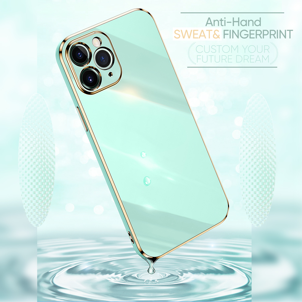 Jizetin (Free Lanyard) for OPPO A3 Pro 5G Back Cover Pure Color Luxury 6D Plating Case Side Pattern Soft Silicone Square Mobile Phone Cases.